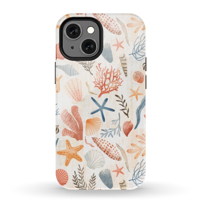 iPhone 13 mini StrongFit Vintage Seashells by Noonday Design