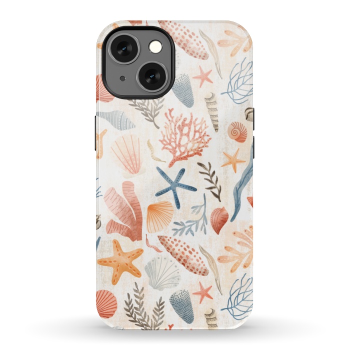 iPhone 13 StrongFit Vintage Seashells by Noonday Design