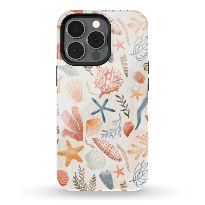 iPhone 13 pro StrongFit Vintage Seashells by Noonday Design