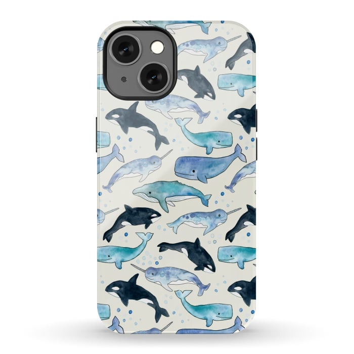 iPhone 13 StrongFit Whales, Orcas & Narwhals by Tangerine-Tane