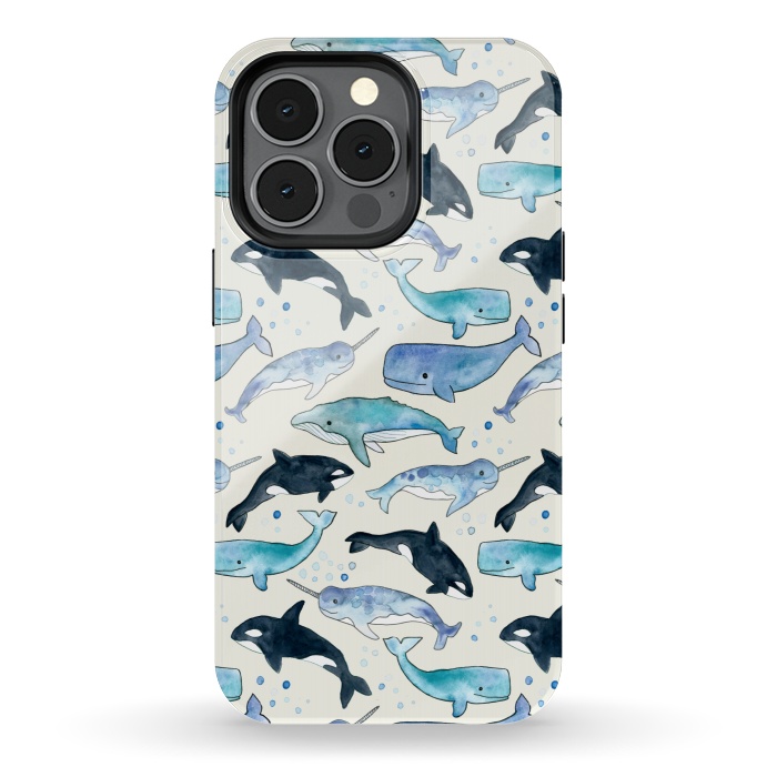 iPhone 13 pro StrongFit Whales, Orcas & Narwhals by Tangerine-Tane