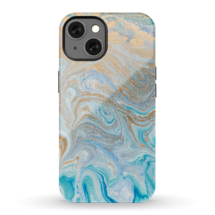 iPhone 13 StrongFit Blue Marbling Artwork by ArtsCase