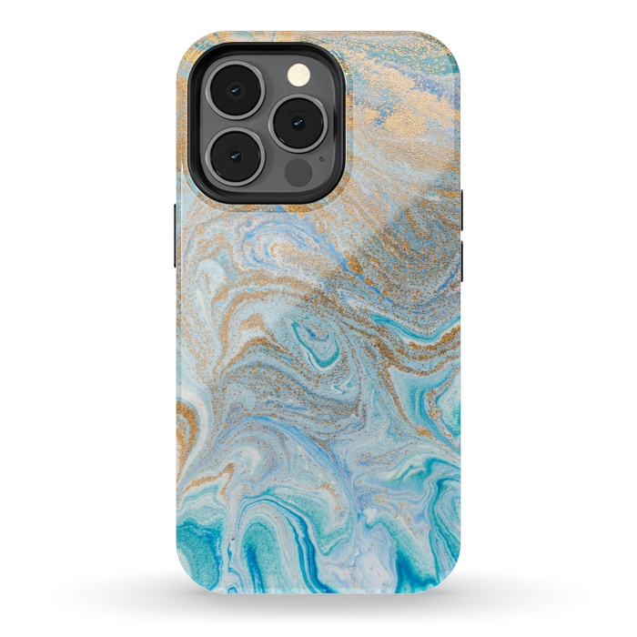 iPhone 13 pro StrongFit Blue Marbling Artwork by ArtsCase