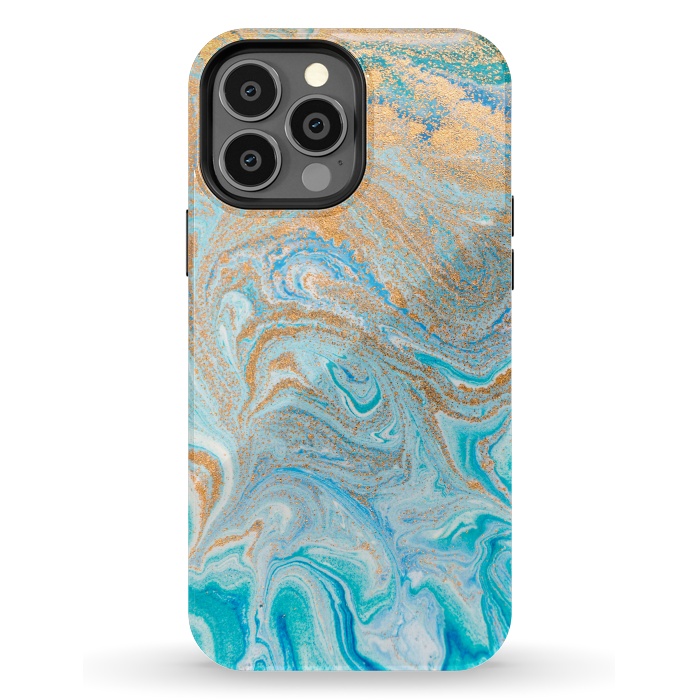 iPhone 13 Pro Max StrongFit Blue Marbling Artwork by ArtsCase