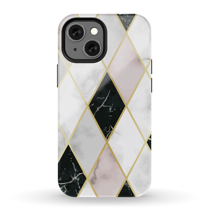 iPhone 13 mini StrongFit Golden Geometric Diagonal Lines by ArtsCase