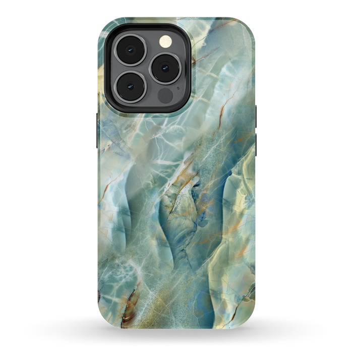 iPhone 13 pro StrongFit Green Marble Design by ArtsCase