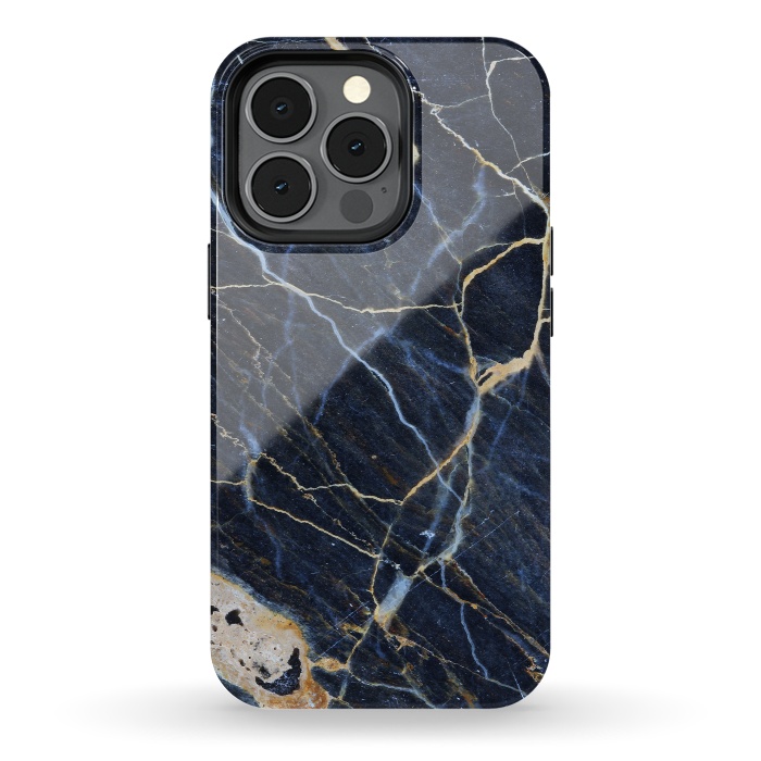 iPhone 13 pro StrongFit Structure Marble of Dark Gray Blue by ArtsCase
