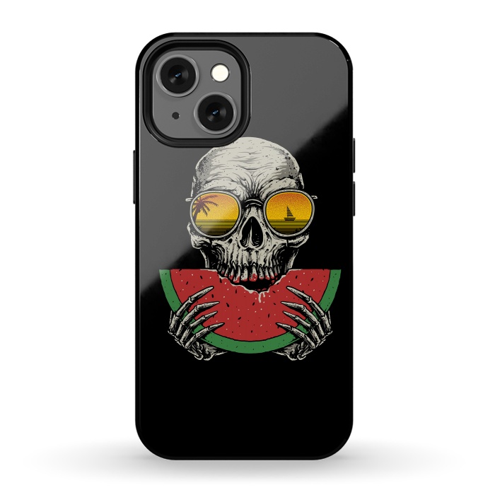 iPhone 13 mini StrongFit Watermelon Skull by Afif Quilimo
