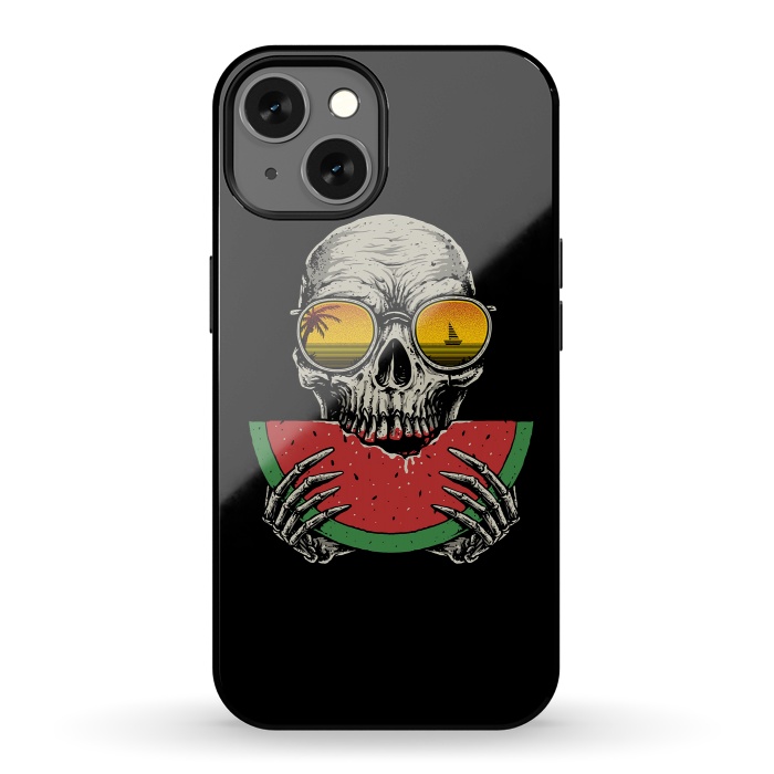iPhone 13 StrongFit Watermelon Skull by Afif Quilimo