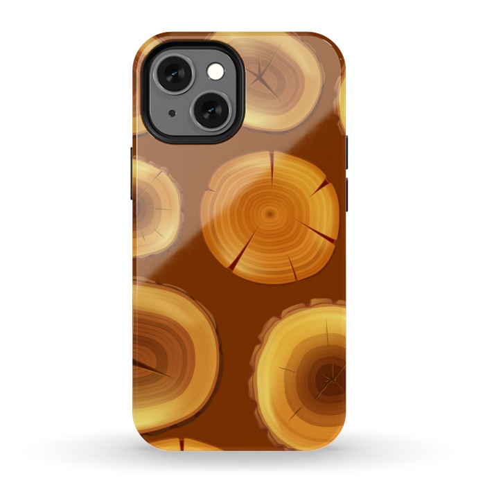 iPhone 13 mini StrongFit wooden trunk pattern by MALLIKA