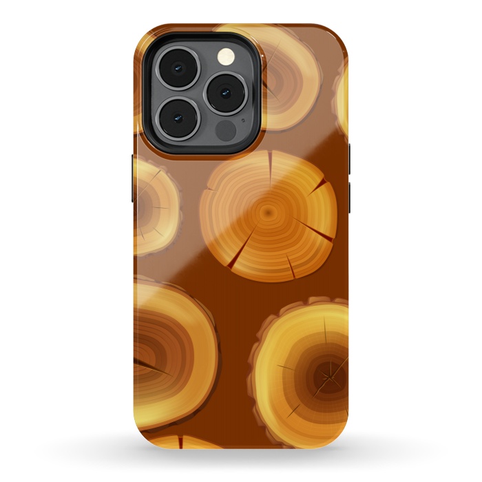 iPhone 13 pro StrongFit wooden trunk pattern by MALLIKA