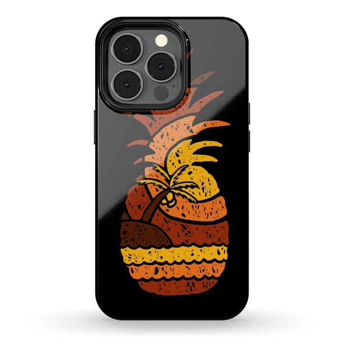 iPhone 13 pro StrongFit Pineapple and Beach by Afif Quilimo