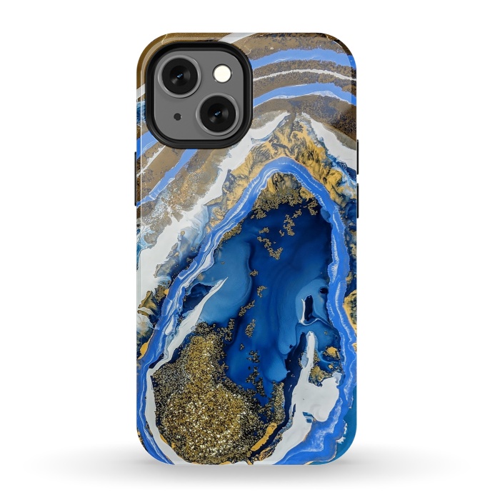 iPhone 13 mini StrongFit Gold and blue geode  by Winston