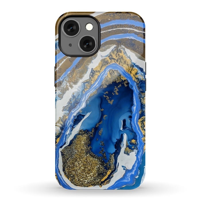 iPhone 13 StrongFit Gold and blue geode  by Winston