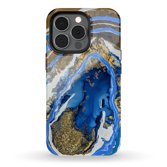 iPhone 13 pro StrongFit Gold and blue geode  by Winston