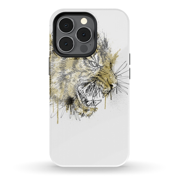 iPhone 13 pro StrongFit Tiger Roar Scratch by Afif Quilimo