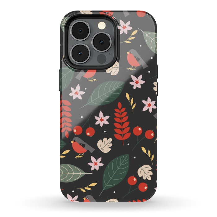 iPhone 13 pro StrongFit Cute Bullfinches in Christmas by ArtsCase