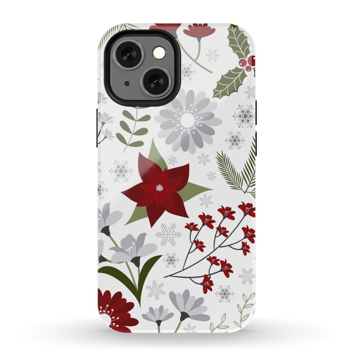 iPhone 13 mini StrongFit Set of Flowers in Christmas and New Year by ArtsCase