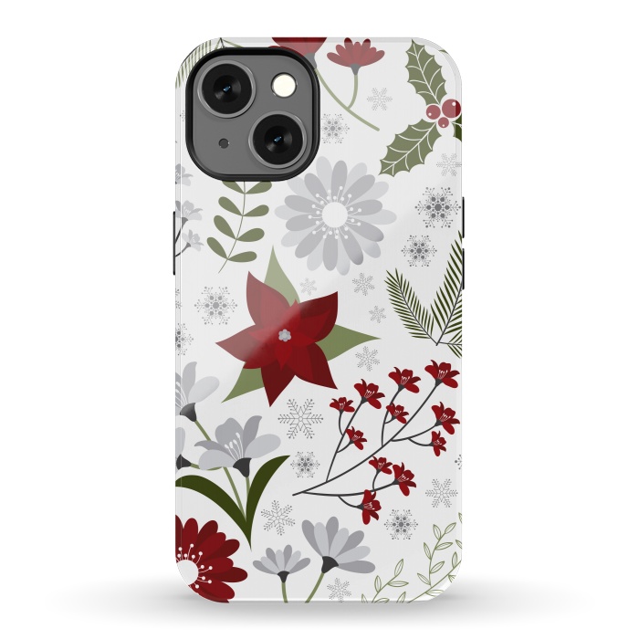 iPhone 13 StrongFit Set of Flowers in Christmas and New Year by ArtsCase