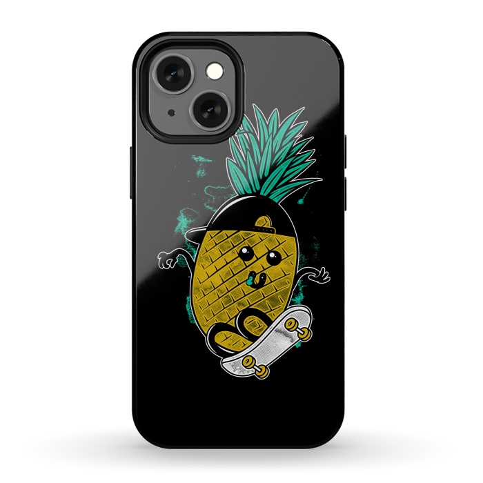 iPhone 13 mini StrongFit Pineapple Skateboarding by Afif Quilimo