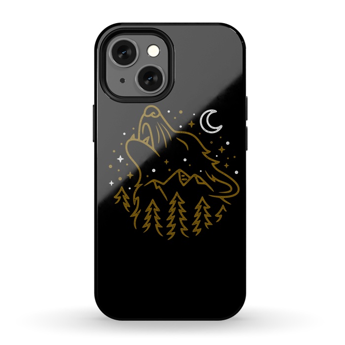 iPhone 13 mini StrongFit Wolf Howling by Afif Quilimo
