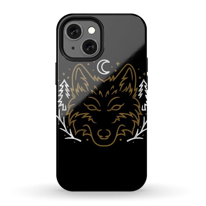 iPhone 13 mini StrongFit Wolf Bench by Afif Quilimo