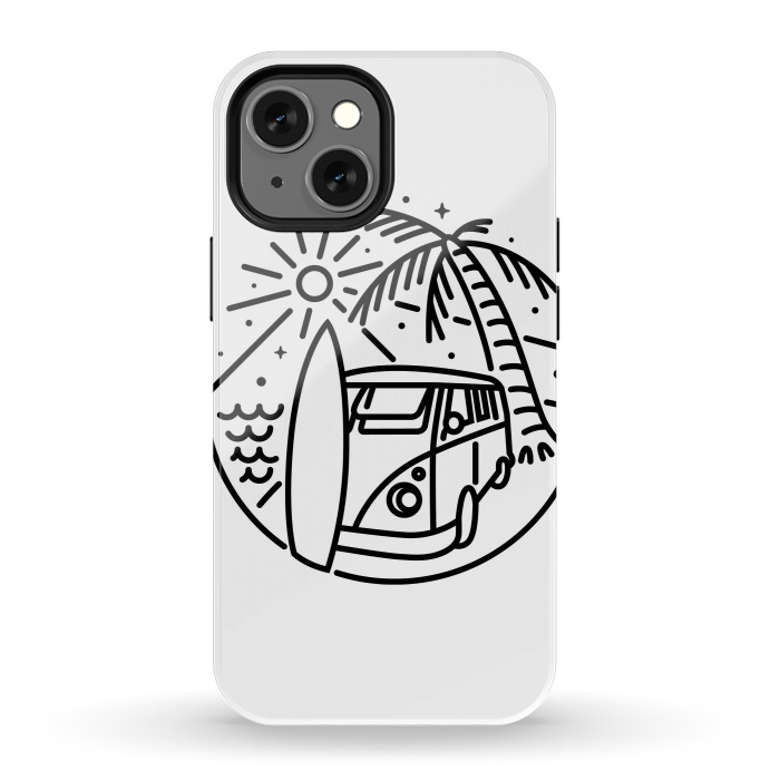 iPhone 13 mini StrongFit Van, Surf, and Beach by Afif Quilimo
