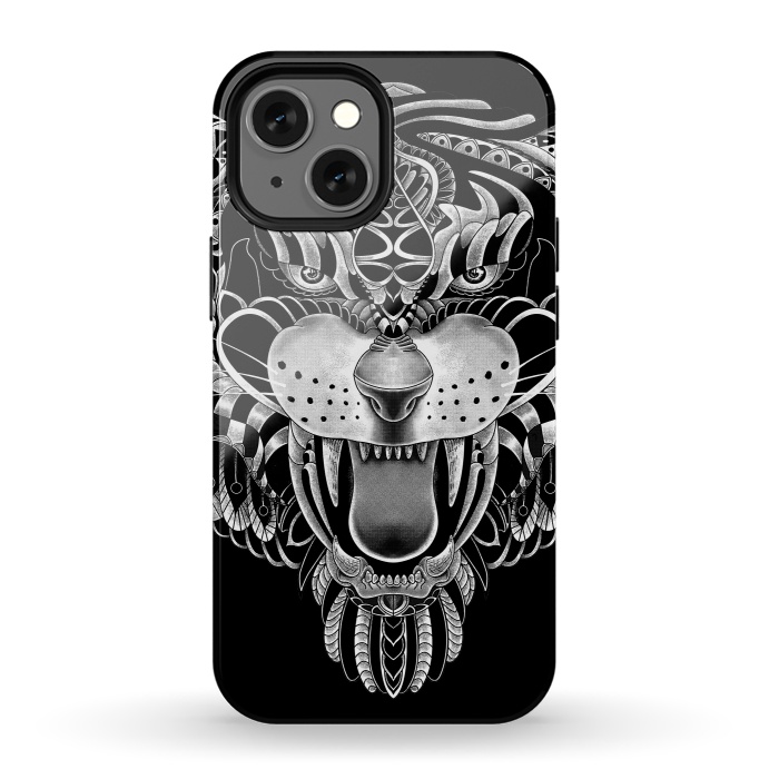 iPhone 13 mini StrongFit Tiger Ornate by Afif Quilimo