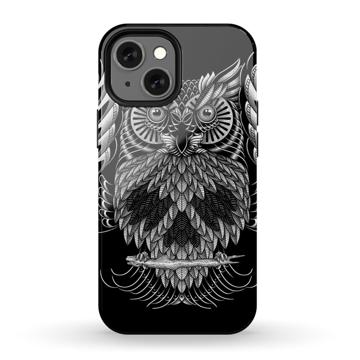 iPhone 13 mini StrongFit Owl Skull Ornate (Dark) by Afif Quilimo