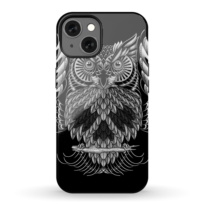 iPhone 13 StrongFit Owl Skull Ornate (Dark) by Afif Quilimo