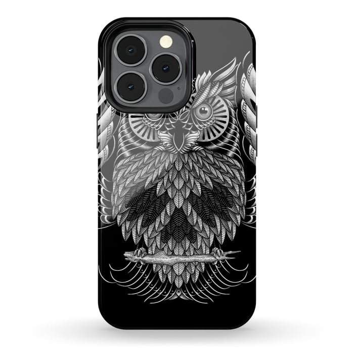 iPhone 13 pro StrongFit Owl Skull Ornate (Dark) by Afif Quilimo
