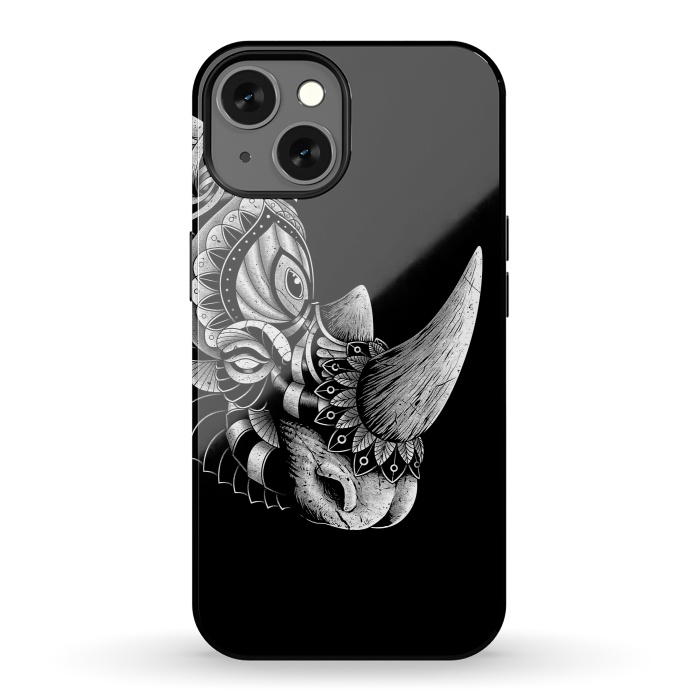 iPhone 13 StrongFit Rhino Ornate (Black) by Afif Quilimo