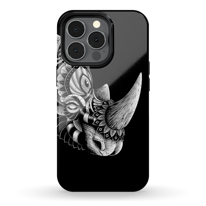 iPhone 13 pro StrongFit Rhino Ornate (Black) by Afif Quilimo