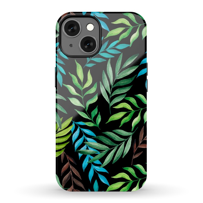 iPhone 13 StrongFit Tropical leaves by Julia Badeeva