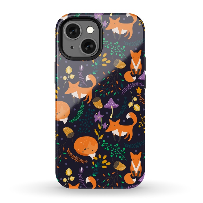 iPhone 13 mini StrongFit Cute foxes by Julia Badeeva