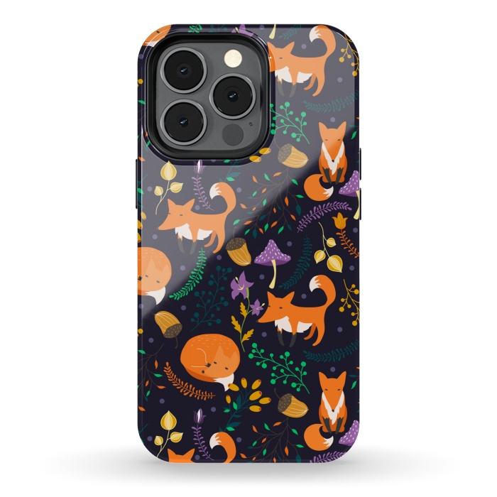 iPhone 13 pro StrongFit Cute foxes by Julia Badeeva