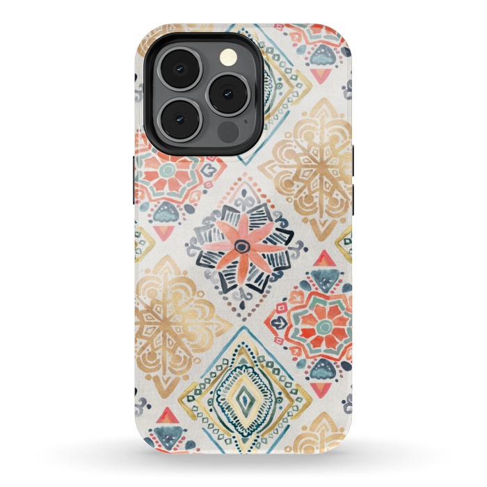 iPhone 13 pro StrongFit Gilded Pysanky Diamonds by Tangerine-Tane