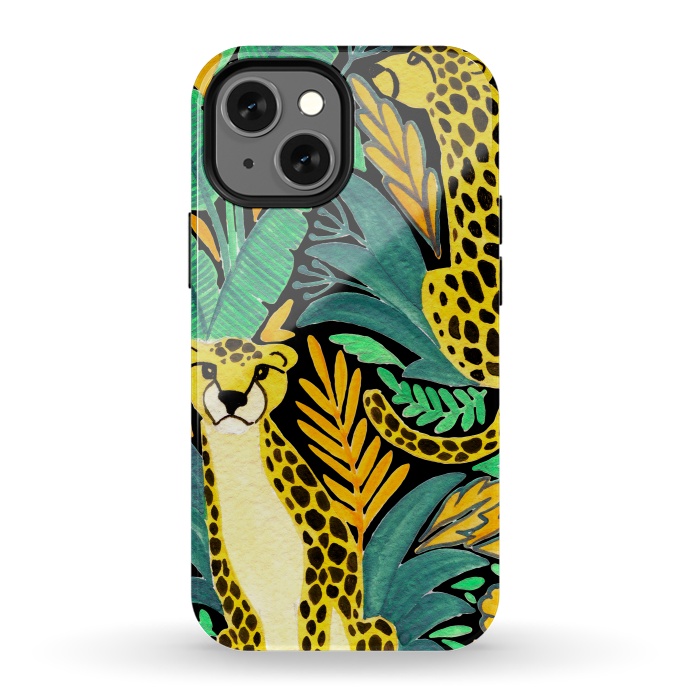 iPhone 13 mini StrongFit Leopards by Julia Badeeva