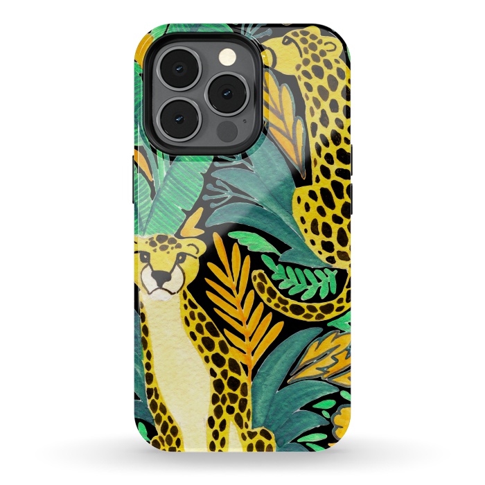 iPhone 13 pro StrongFit Leopards by Julia Badeeva