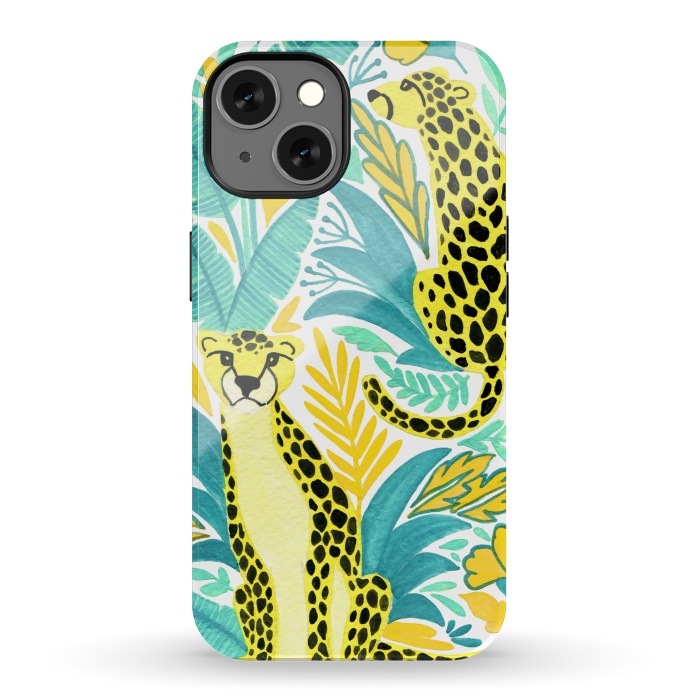 iPhone 13 StrongFit Leopards. Gouache by Julia Badeeva