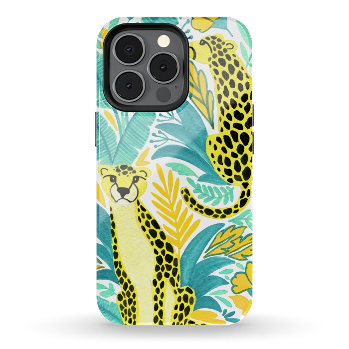 iPhone 13 pro StrongFit Leopards. Gouache by Julia Badeeva