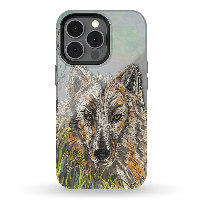 iPhone 13 pro StrongFit Wolf I by Lotti Brown