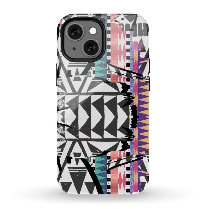 iPhone 13 mini StrongFit Colourful African inspired ethnic print by Oana 