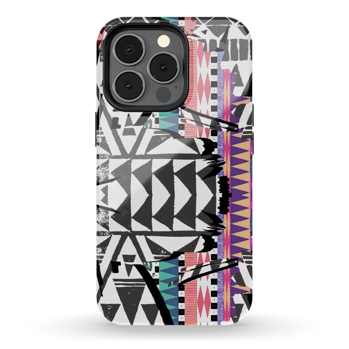 iPhone 13 pro StrongFit Colourful African inspired ethnic print by Oana 