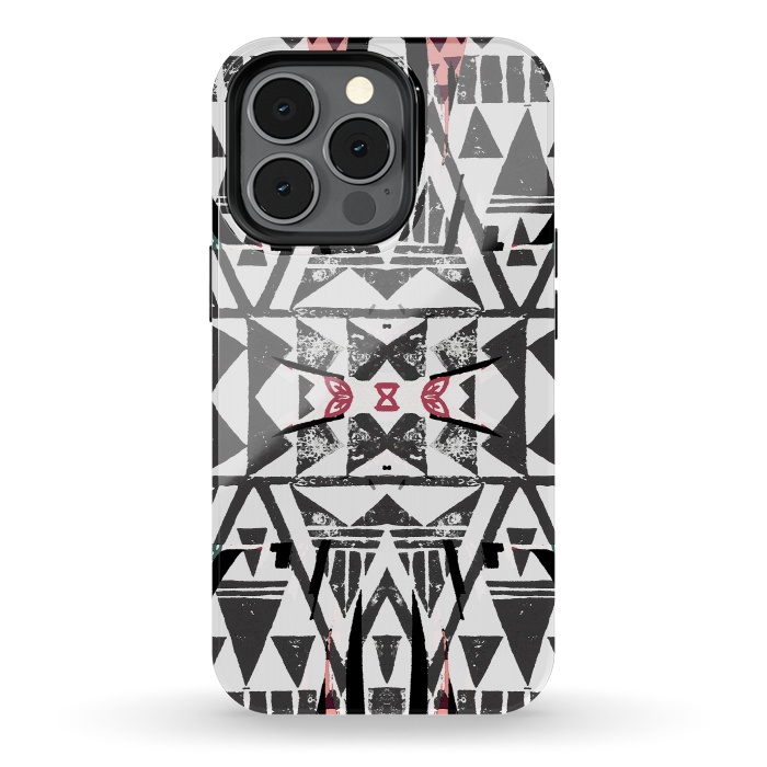 iPhone 13 pro StrongFit Ethnic tribal triangles by Oana 