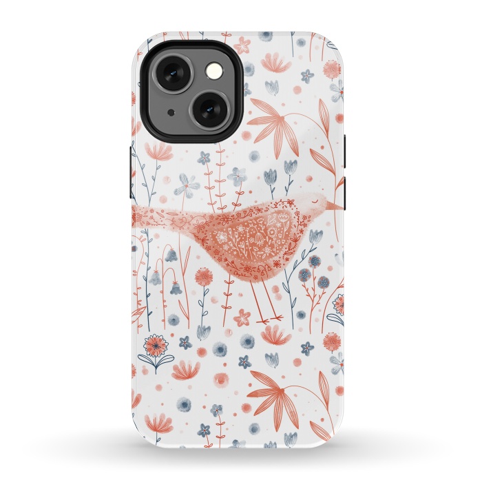 iPhone 13 mini StrongFit Apricot Bird by Nic Squirrell