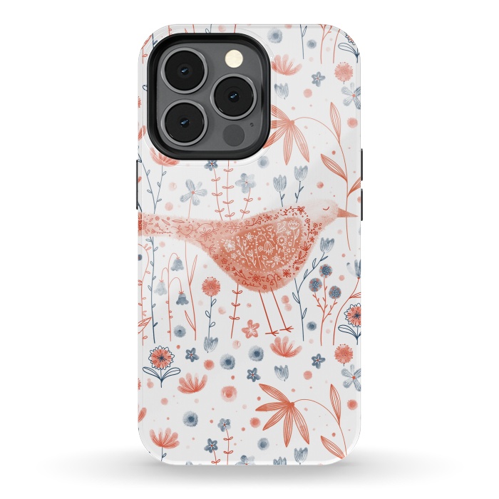 iPhone 13 pro StrongFit Apricot Bird by Nic Squirrell