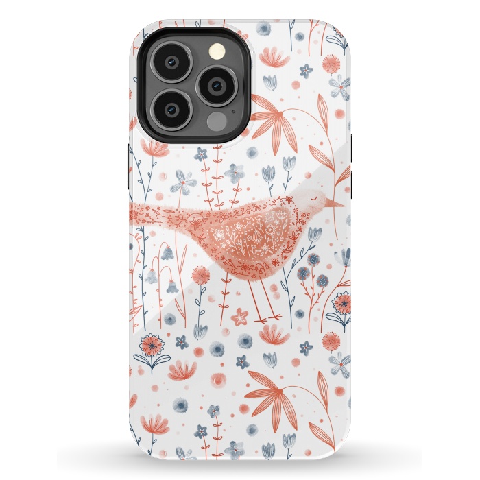 iPhone 13 Pro Max StrongFit Apricot Bird by Nic Squirrell