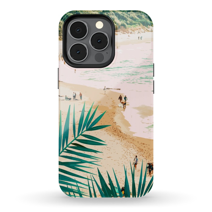 iPhone 13 pro StrongFit Beach Weekend | Pastel Ocean Sea Tropical Travel | Scenic Sand Palm People Boho Vacation by Uma Prabhakar Gokhale