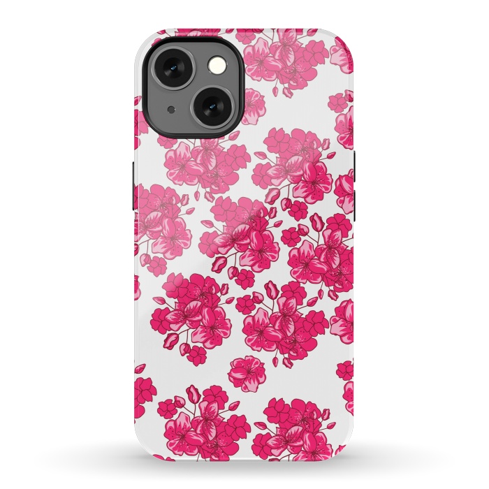 iPhone 13 StrongFit pink floral print 2 by MALLIKA